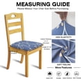 thumbnail image 4 of Seat Covers for Dining Room Chairs, Stretch Printed Chair Covers with Ties, Square Removable Washable Chair Protector Seat Cushion Slipcovers for Kitchen, Office(Set of 4, Blue Flower), 4 of 6