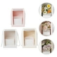 thumbnail image 4 of FRCOLOR Étui de Rangement 3 Pcs Cadeau Fleur Fenêtre Transparente Forme Carrée Boîtes d'Emballage Portables, 9.84"X7.87"X7.87 Pouces, 4 of 5