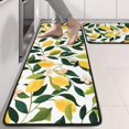 thumbnail image 2 of Kitchen Rugs Sets Of 2,Yellow Lemon Fruit Flowers White Pattern Anti Fatigue Kitchen Mat Rugs Non Slip Washable,Decorative Kitchen Floor Mats for Kitchen,Sink,Laundry,17"x47"+17"x47", 2 of 5