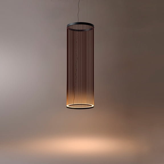 HEYAN 21.6 Inch Large Boho Pendant Light - Dimmable LED Hand Woven Modern Light Fixture with Industrial Rings for Home Hotel Decoration