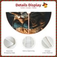 thumbnail image 3 of Daiia Dapper Cat in Sunglasses Drawing Merry Christmas Tree Skirt , Xmas Large Lace-up Tree Skirt, Santa Snowflakes Rustic Home Decorations New Year Party Farmhouse Decor-36", 3 of 6