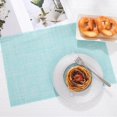 thumbnail image 6 of Placemats Set of 4 Woven Vinyl Place Mats Wipeable Heat Resistant Washable Table Mats Indoor Outdoor, Blue, 6 of 6