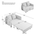 thumbnail image 2 of 45" Twin Pull Out Sofa Bed, 3-in-1 Convertible Sleeper Sofa with Side Storage and 2 Pillows,Multi-Functional Linen Loveseat Bed for Living Room,Bedroom,Apartment,Office,Brown, 2 of 9