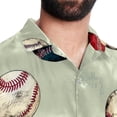 thumbnail image 5 of Baseball Men's Short Sleeve Button Down Poplin Casual Beach Shirts, 5 of 6