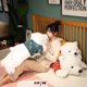 thumbnail image 5 of Oso Polar de peluche con ropa, almohada de Animal de peluche, cojín para dormir, muñecas de apaciguar para bebés, 58-110cm, 5 of 5
