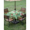thumbnail image 3 of Outdoor Tablecloth with Umbrella Hole and Zipper, Christmas Santa Claus Square Table Cloth 60x60 Inch Waterproof Tablecloth, Cartoon Xmas Elk Snowflakes Green Picnic Table Cover for Patio Camping, 3 of 7