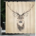 thumbnail image 4 of Ambesonne Retro Shower Curtain, Deer Portrait with Dots, 69"Wx75"L, Cream Brown, 4 of 5
