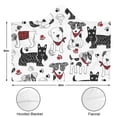 thumbnail image 3 of Wearable Blanket,Scribble Dogs Hooded Wearable Flannel Blanket for Adults & Teens,Winter Poncho Shawl Wrap Cape Cozy Anti-Pill,60"x80", 3 of 5