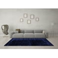 thumbnail image 3 of Ahgly Company Machine Washable Indoor Square Abstract Blue Modern Area Rugs, 4' Square, 3 of 4