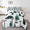 thumbnail image 2 of Manfei Watercolor Tree Plant Queen Comforter Set, Jungle Camping Bedding Comforter Set, Teens Boys Girls Kids Bedding Set, Lightweight Room Decor, 3-Piece, 2 of 8