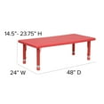 thumbnail image 5 of Flash Furniture Emmy Adjustable Kids Classroom Activity Table with 6 Chairs, 24" W x 48" L, Red, 5 of 10