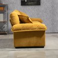 thumbnail image 3 of 84" Chenille Cloud Couch, Comfy Upholstered 2-Seat Sofa with 2 Lumbar Pillow, Deep Seat Sleeper Sofa with Dual-Layer Cushion, for Living Room, Apartment, Office, Studio, Yellow, 3 of 9