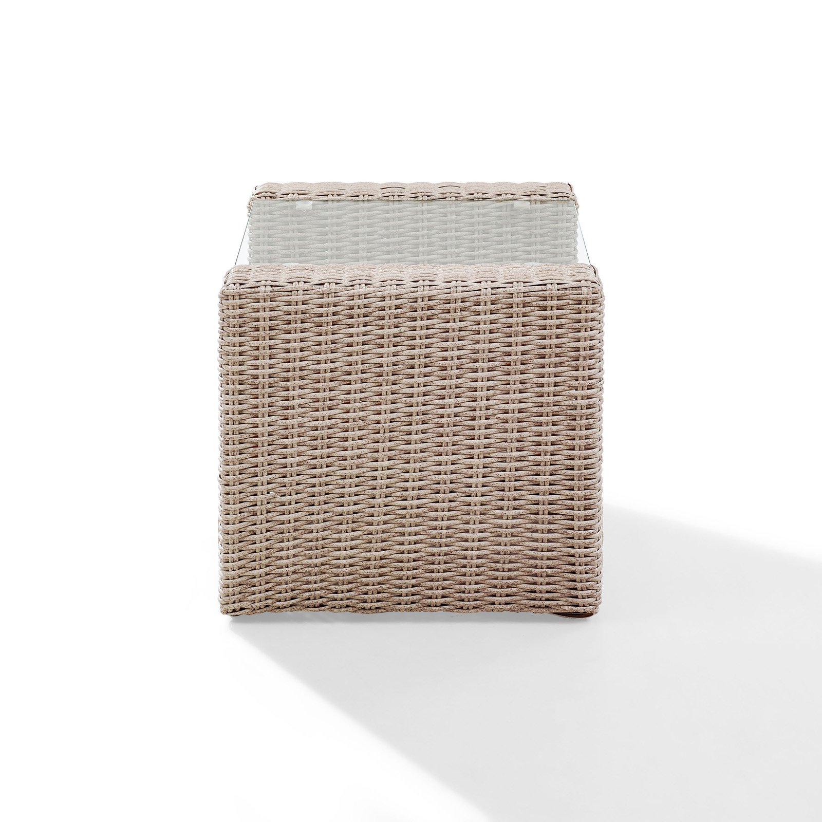 Crosley St Augustine Outdoor Wicker Side Table In Weathered White - image 5 of 6