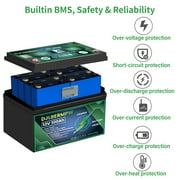 12V 100Ah LiFePO4 Lithium Battery Group 31, DJLBERMPW 12.8V Deep Cycle Battery 100A Smart BMS for RV, Marine, Trolling Motor, Solar System