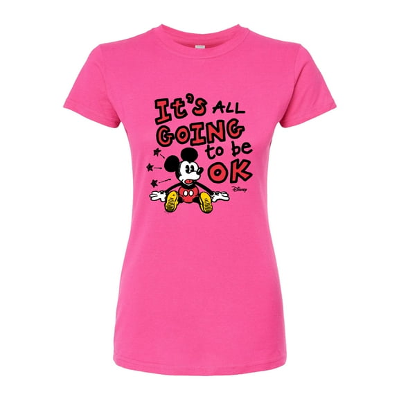 Disney - Mickey Mouse - It's All Going to be OK - Juniors Fitted Graphic T-Shirt