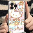 thumbnail image 1 of Cute Cartoon Hello Kitty For iPhone 13 12 Pro Max Mini 11 Pro X XR XS Max 6 6S 7 8 Plus Se2 Clear Phone Case Cover Coque LXY, 1 of 7