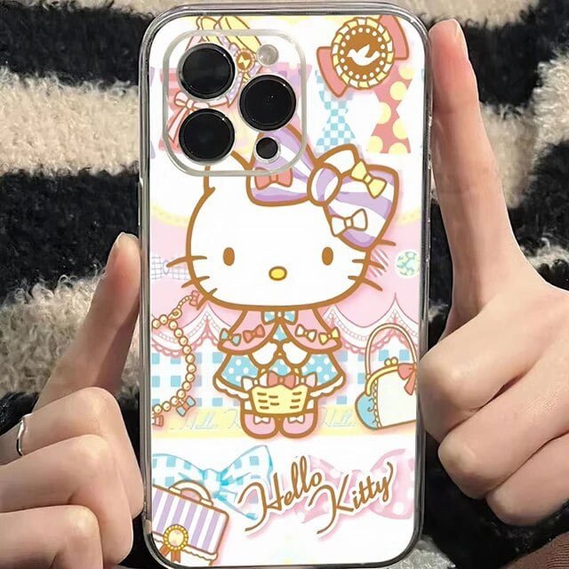 Cute Cartoon Hello Kitty For iPhone 13 12 Pro Max Mini 11 Pro X XR XS Max 6 6S 7 8 Plus Se2 Clear Phone Case Cover Coque LXY
