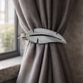 thumbnail image 2 of Evideco French Home Goods Plume Feather Gray White Curtain Tiebacks 2 Count, 2 of 8