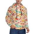 thumbnail image 2 of Pofeuu Colorful Chicken Print Mens Casual Hooded Collar Drawstring Hoodies Pullover Sweatshirts Casual Long Sleeve Shirts-4X-Large, 2 of 7