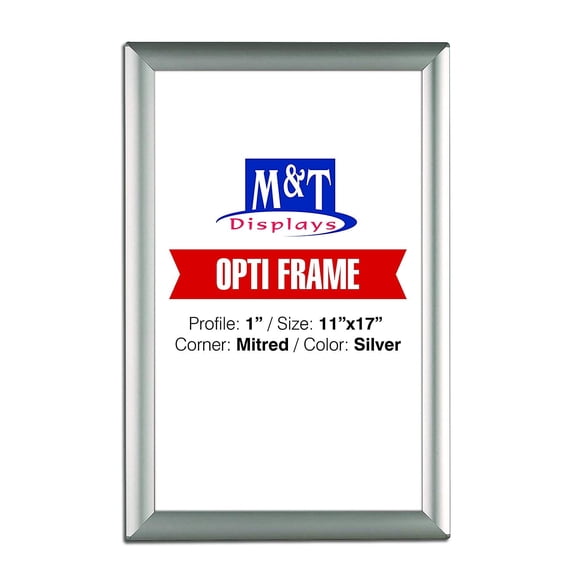Opti Snap 11x17 Silver Poster Frame 1" Aluminum Profile Wall Mount Photo Document Certificate Holder