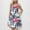 Hot Pink, variant on Drovellove 2026 Ruched Cake Dress for Women U-Neck Sleeveless Palm Tree Print Plus Size Summer Dresses, Chiffon Loose Tiered Ruffle Hem Boho Casual Beach Vacation Sundress