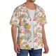 thumbnail image 2 of Fotbe Tropical Pink Flamingo Pineapple Camisa Estampada de Manga Corta para Hombre, Casual de Verano, Estilo Playero, Sin Arrugas-4X-Large, 2 of 5