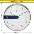 thumbnail image 6 of Infinity Instruments Stripe Plastic 12" Indoor Wall Clock with Blue Stripe on Clock Face, Silent Movement, Blue, 6 of 6