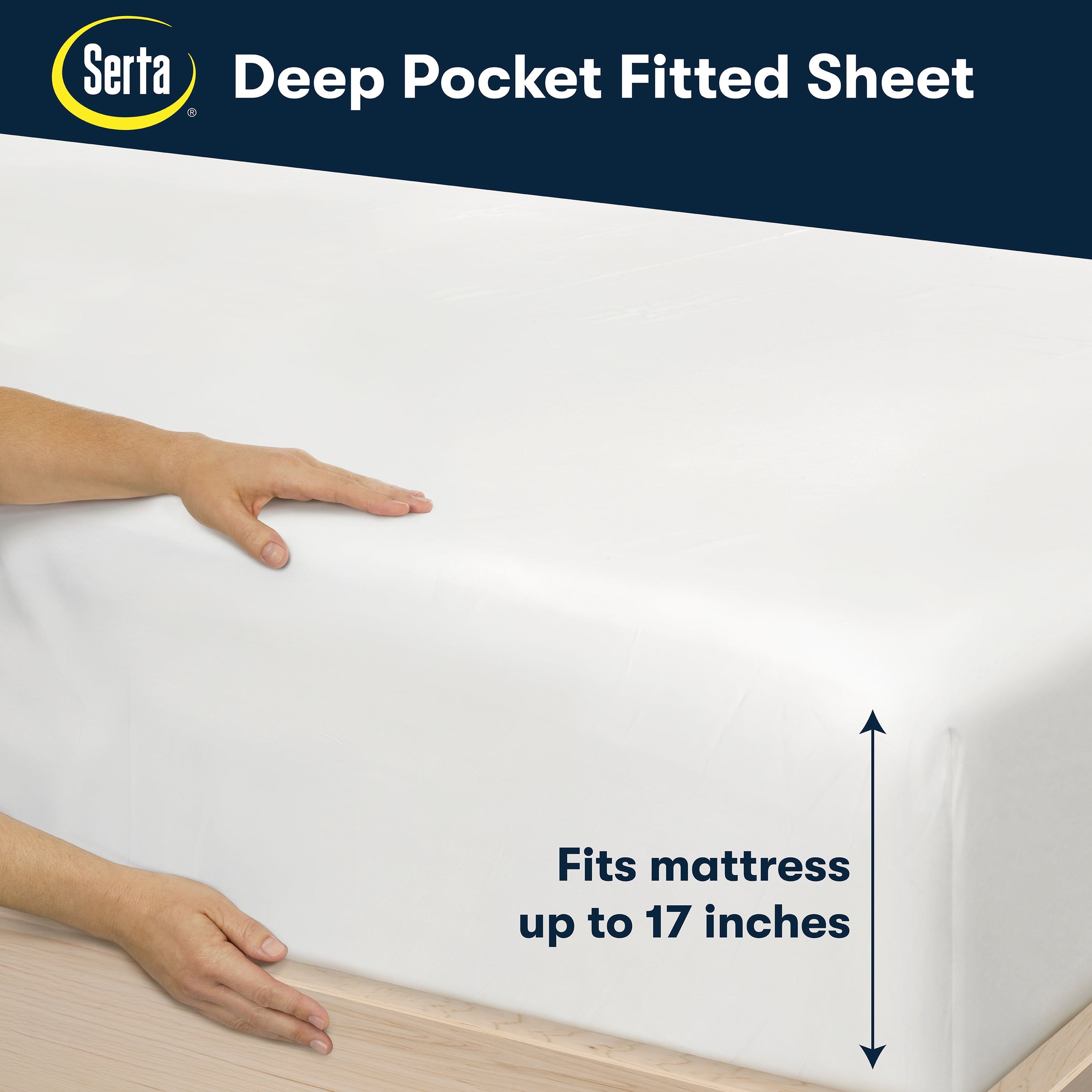 Serta So Natural 4-Piece 300 Thread Count Brilliant White Sheet Set, Twin