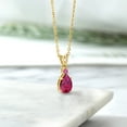 thumbnail image 4 of Gem Stone King 2.26 Ct Red Created Ruby Pink Created Sapphire 18K Yellow Gold Plated Silver Pendant, 4 of 4