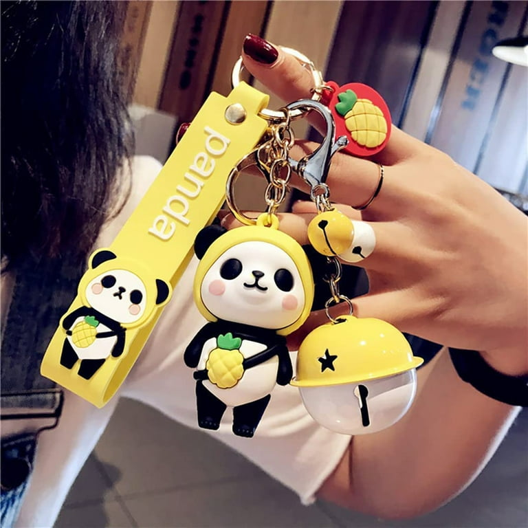 Panda Key Chain Accessories for Women, Silicone Keychain for Car Key  Handbag Backpack Mobile Phone Pendant Wallet Charm Decoration Cute Key Ring  Bracelets Gift 