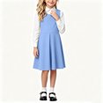thumbnail image 2 of OGLCCG School Uniform Jumper Dress for Girls Kids Sleeveless A-Line Pleated Mini Dress Back to School Clothes Size 5-14(Blue,13-14 Years), 2 of 7