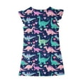 thumbnail image 6 of Girls Fall Dress Girls A-Line Dress Cute Dinosaur Printed Ruffle Sundress Toddler Girl Casual Dresses for Party Cotton Sundress Dress for Kids Navy 11Y, 6 of 8