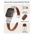 thumbnail image 5 of TOYOUTHS Leather Band Compatible with Apple Watch Bands 38/40/41/42/44/45/49mm Women, Slim Leather Strap with Designer Dressy Interlock Buckle for iWatch Series 9/8/7/6/5/SE/4/3/2/1 Ultra/Ultra 2, 5 of 7