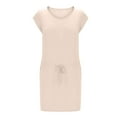 thumbnail image 6 of Summer Dresses for Women 2025 Short Sleeve Bodycon Mini Dresses V Neck Casual Tshirt Dresses Drawstring Waist Y2K Short Sun Dresses with Pockets Streetwear Buy Again My Orders Returns and Refunds, 6 of 7