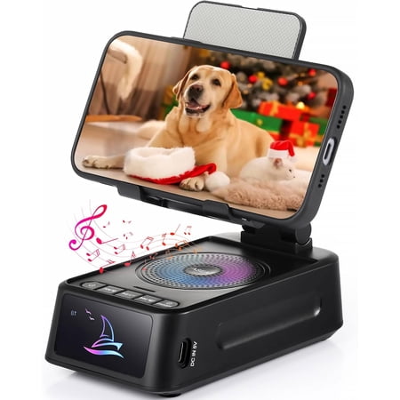 Gifts for Men Women Cell Phone Stand with Bluetooth Speaker Led Light Unique Gifts for Dad Him Husband Boyfriend Cool Gadget Compatible with iPhone/Android Ideal Gifts for Christmas