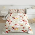 thumbnail image 3 of Manfei Teens Santa Claus Full Size Comforter Sets, Christmas Tree Gifts Bedding Comforter Set, Xmas Poinsettia Flower Reversible Bedding Sets, Ultra Soft Home Decor, 3 Pieces, 3 of 9
