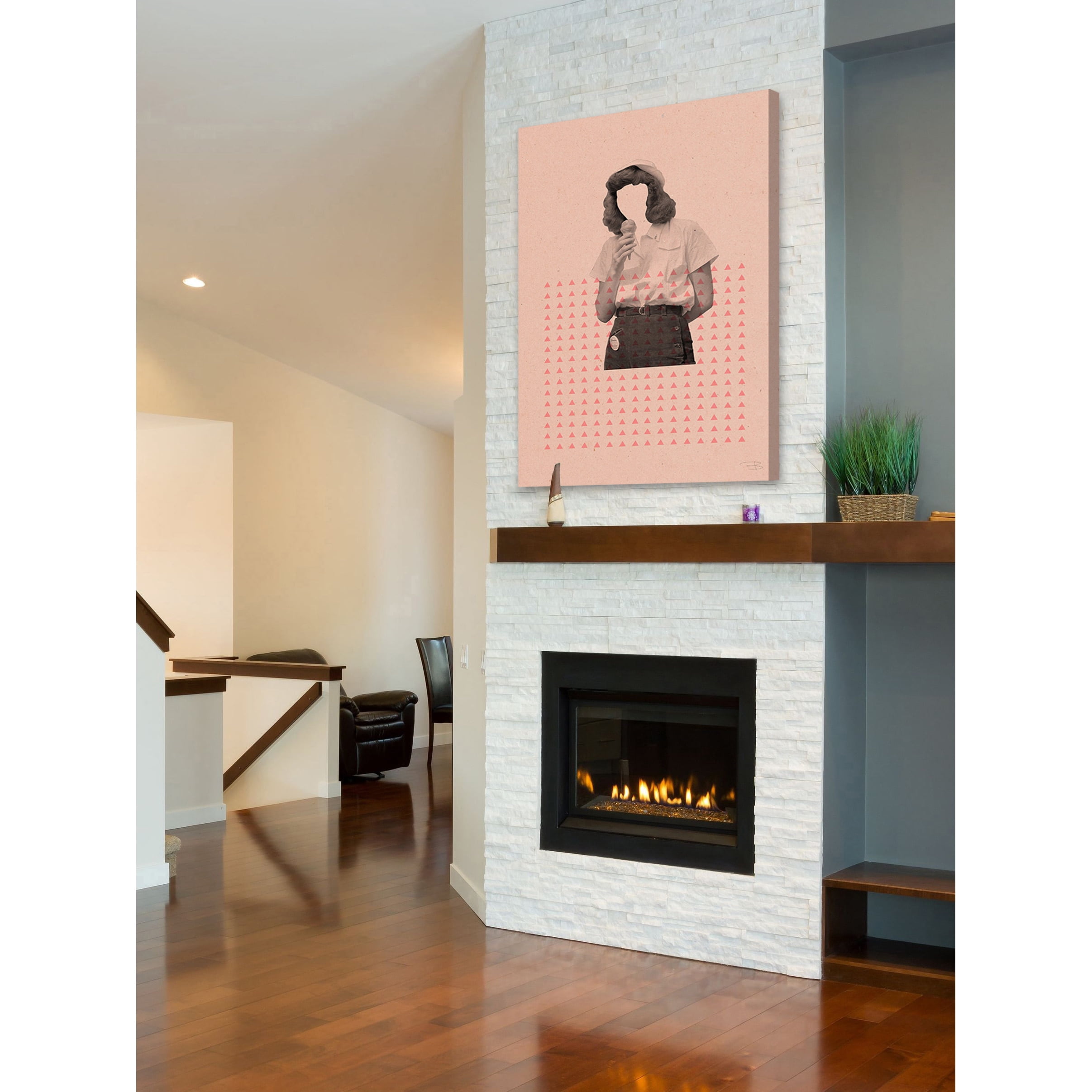 Marmont Hill "No Face Rosa I" by Bengoa Vazquez Painting Print on Wrapped Canvas