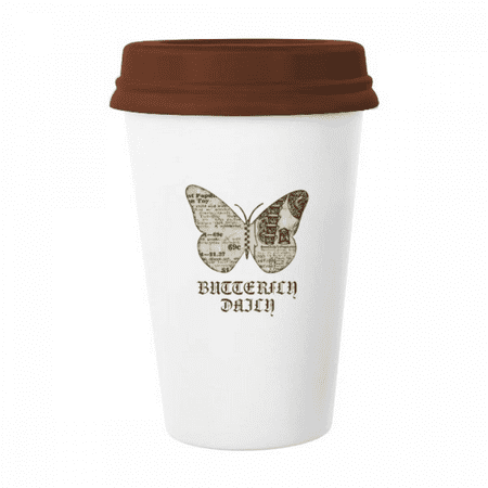 

Fly News Retro Art Deco Fashion Mug Coffee Drinking Glass Pottery Cerac Cup Lid