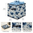 thumbnail image 3 of RATGDN Collapsible Fabric Cube Storage Bin with Double Handles for Living Room Bedroom Office Black - Ink Blue Flower, 3 of 6
