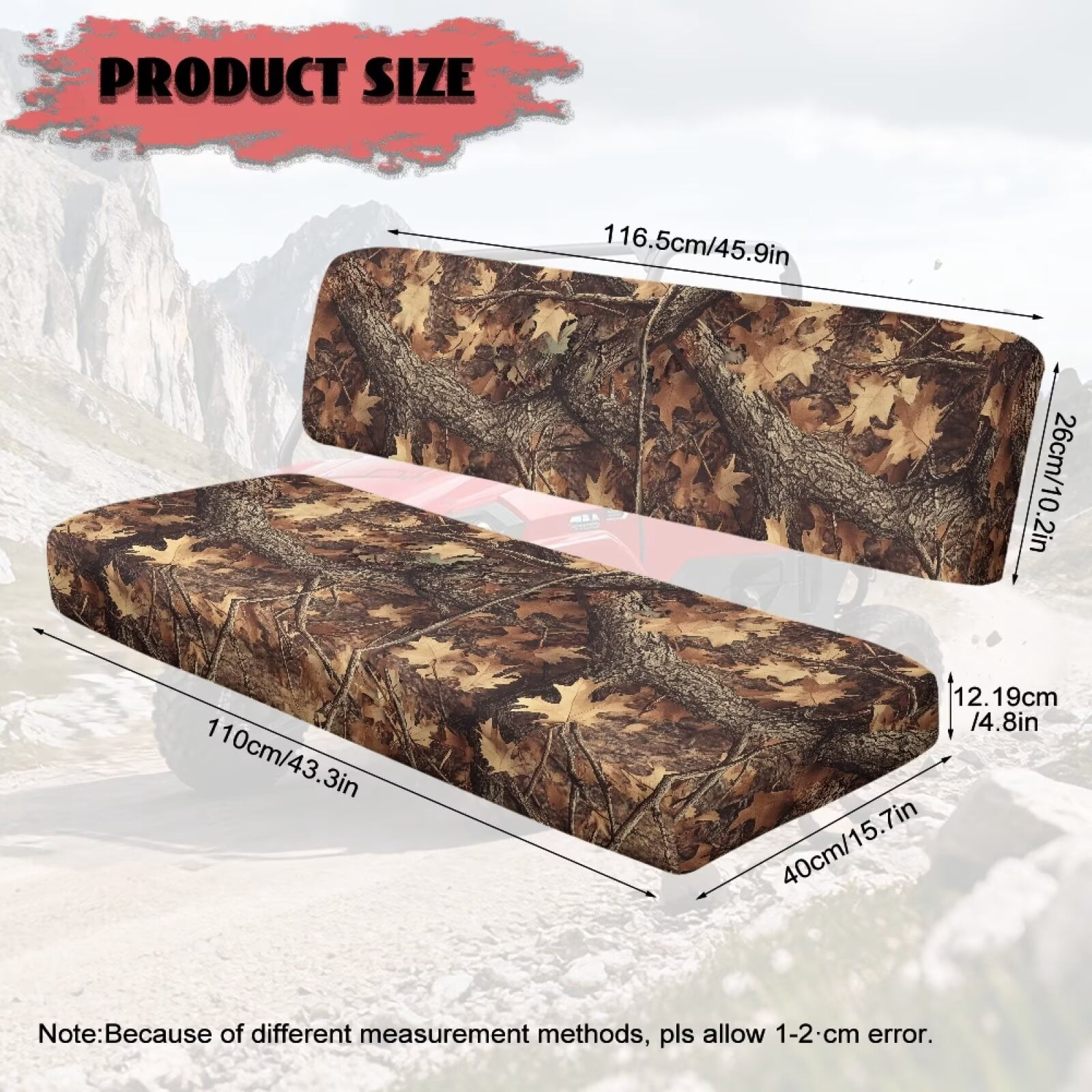 Uorisanigo UTV Seat Cover Compatible with 3010 Diesel 4x4 2003-2008, Scratch Resistance Camo Hunting Print Mule Seat Cushion Mud/Dirt Protection UTV Bench Seats Cover Accessories