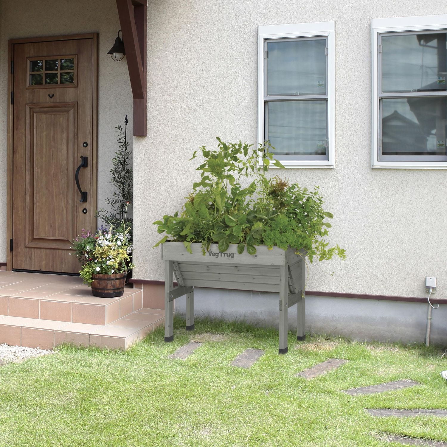 VegTrug Wall Hugger Raised Garden Bed Planter - Grey - Small