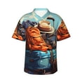 thumbnail image 1 of Balery Colorful Travel Luggage Gear Camisas hawaianas de manga corta para hombre, camisas playeras de corte holgado, camisas de vacaciones con botones,3X-Large, 1 of 7