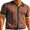 Brown, variant on Michellecmm Men Striped Knitted Shirt Single-Breasted Open-Stitch Lapel Neck Tops