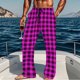 thumbnail image 1 of Pantalones de pijama largos para hombre, informales, con estampado a cuadros, holgados, deportivos, elásticos, rectos, vintage, con bolsillos, 1 of 6