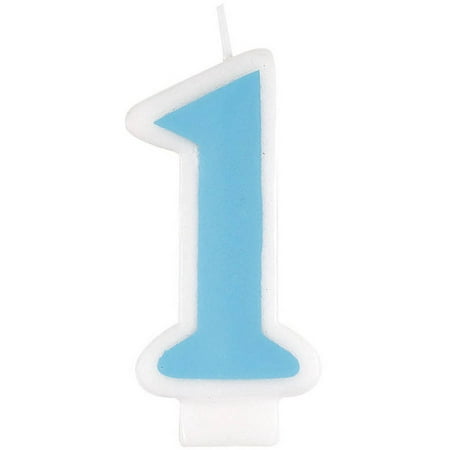 Number 1 Birthday Candle 3 In Blue 1ct Walmart Com