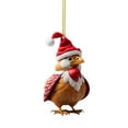 thumbnail image 1 of Flat Cute Chicken Hanging Ornament Christmas Hat Chick Ornament 2D б( ηц ⭐σ N9M2, 1 of 1