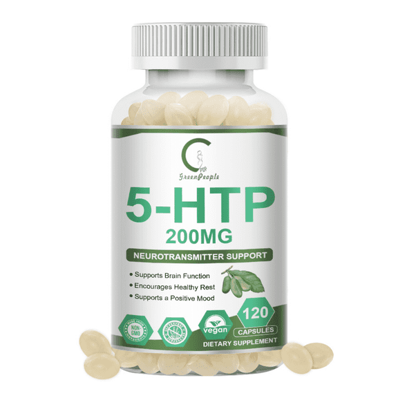 5-HTP 200mg, 120 Vegetarian Capsules (5-Hydroxytryptophan) , Neurotransmitter & Mood Support