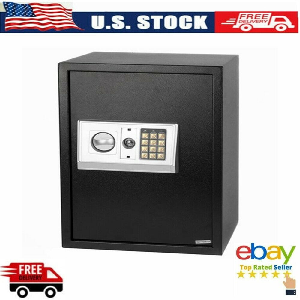 Extra Large Electronic Digital Lock Keypad Safe Box Home Security Gun Cash Black 
