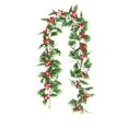 thumbnail image 2 of Guirlande de Noël Artificielle Vigne en Rotin / Baies Rouges & Verdure / 68.9 Po PVC Fenêtre de Vacances Manteau Escalier Cheminée Décoration d'Entrée / Design Torsadable Intérieur Extérieur / 1 Pce / Accent Orange, 2 of 5