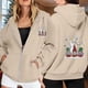 thumbnail image 2 of WILLBEST Sudadera Deportiva para Mujer Ladies' Christmas Printed Zipper Long Sleeved Pocket Drawstring Casual Hooded Sweatshirt 1760 Chica​​, 2 of 8